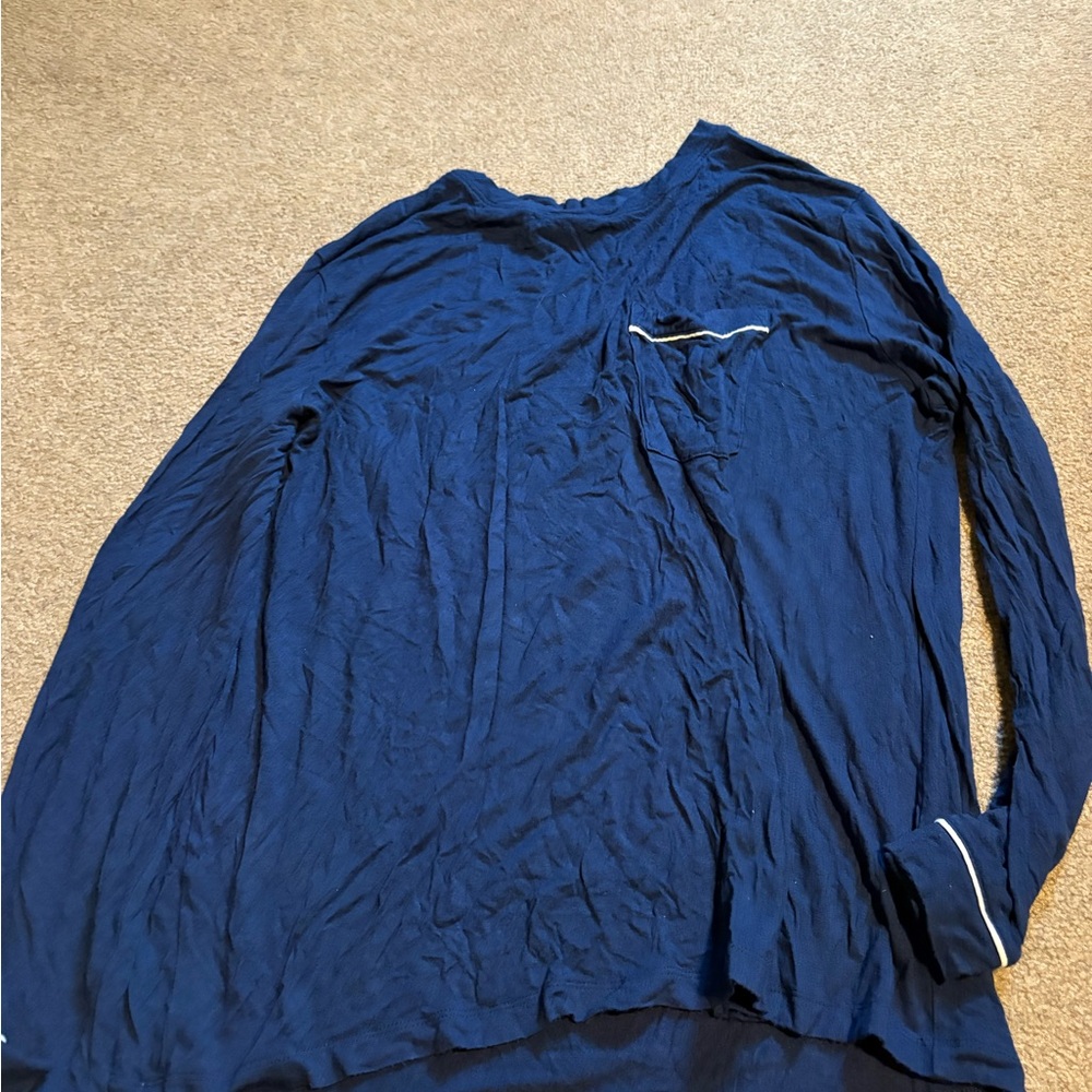 Deep Blue Long Sleeve Sleep Top